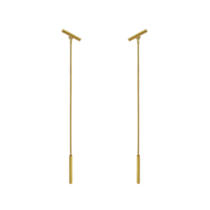 Long Earrings Dangle Earrings Asymmetrical Earrings Cool earrings Elegant Earrings Long Goldplated Earrings Fashion Jewelry