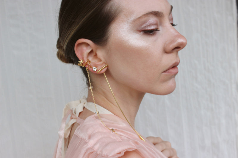Long Earrings Dangle Earrings Asymmetrical Earrings Cool earrings Elegant Earrings Long Goldplated Earrings Fashion Jewelry