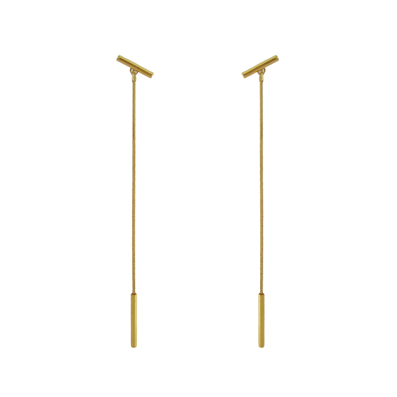 Long Earrings Dangle Earrings Asymmetrical Earrings Cool earrings Elegant Earrings Long Goldplated Earrings Fashion Jewelry