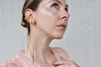 Long Earrings Dangle Earrings Asymmetrical Earrings Cool earrings Elegant Earrings Long Goldplated Earrings Fashion Jewelry