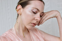 Long Earrings Dangle Earrings Asymmetrical Earrings Cool earrings Elegant Earrings Long Goldplated Earrings Fashion Jewelry