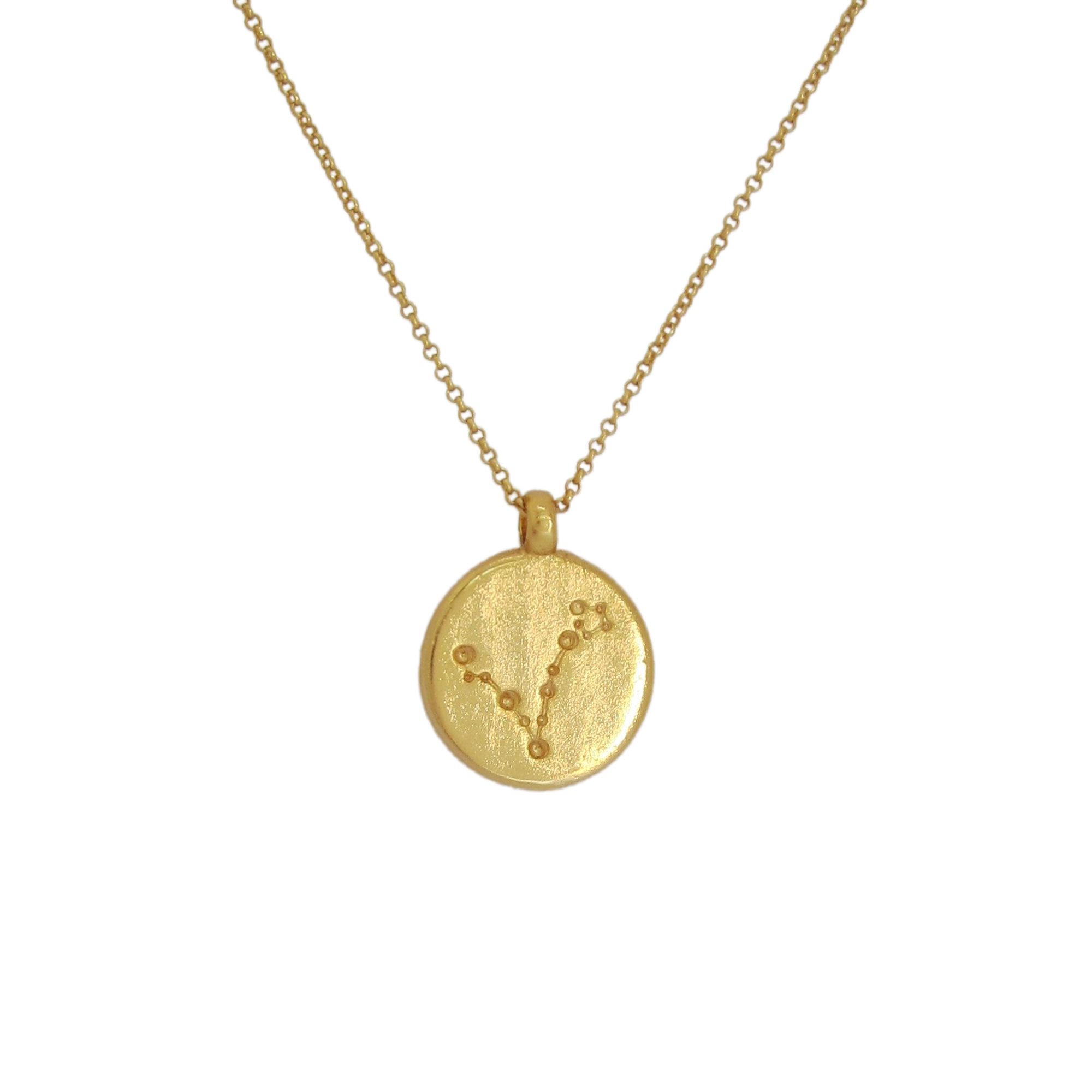 Zodiac Metal Necklace - Men's 14k Gold Pisces Pendant