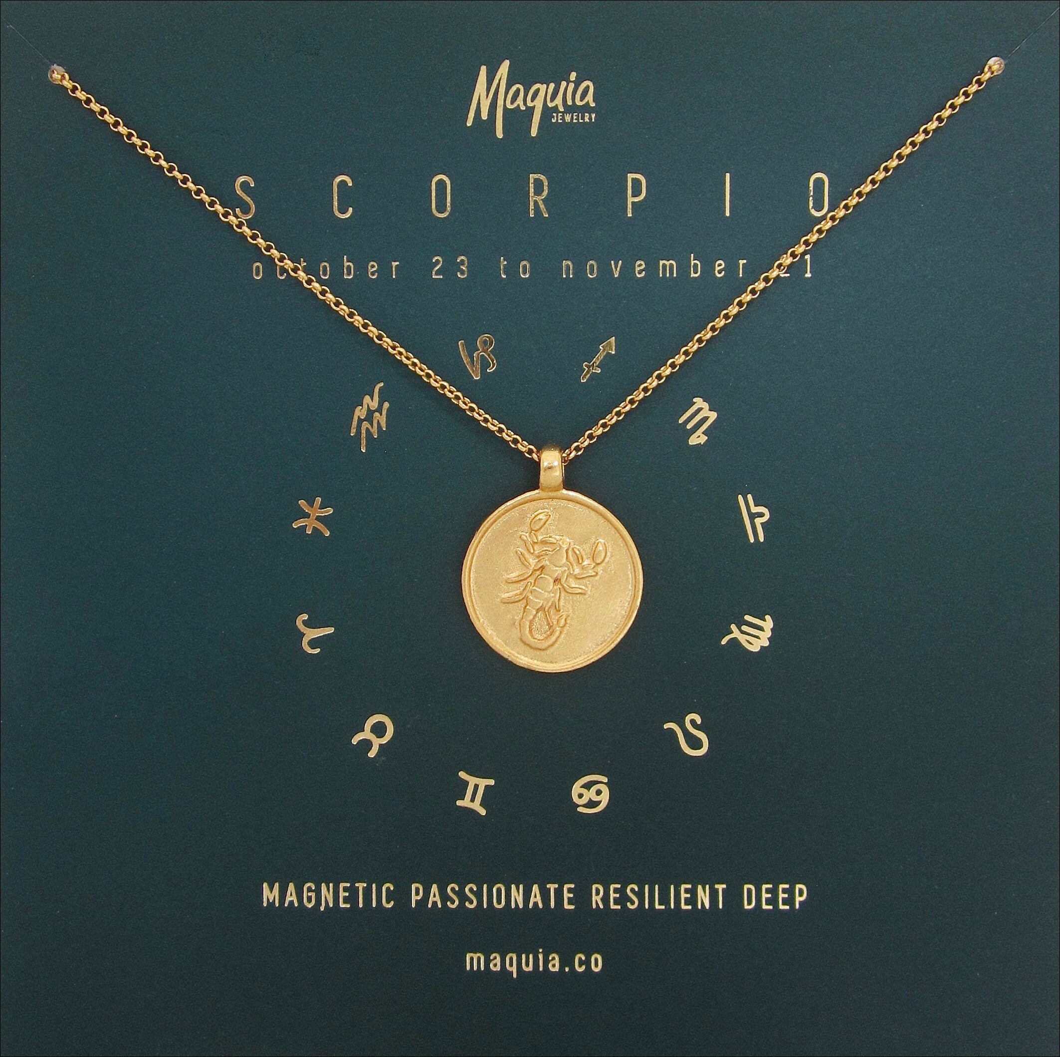 Scorpio Script Necklace | Gold Zodiac Nameplate | Rock N Rose – Rock n Rose